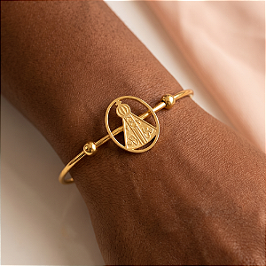 PULSEIRA/BRACELETE FIO NOSSA SENHORA DOURADO AÇO 316L⭐️