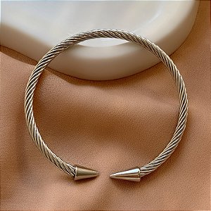 PULSEIRA/ BRACELETE TORCIDA PONTA CÔNICA AÇO 316L⭐️