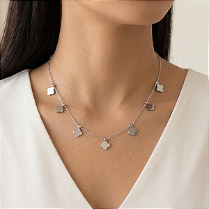 COLAR CORRENTE BOLINHA MEDALINHAS TREVO AÇO 316L⭐️