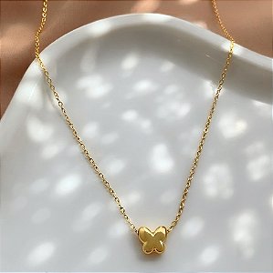 COLAR MINI BORBOLETA DOURADO AÇO 316L⭐️