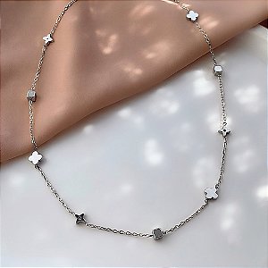 COLAR TREVINHOS E QUADRADOS AÇO 316L⭐️