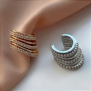 PIERCING FAKE TRÊS FIOS DE ZIRCÔNIAS BIJU