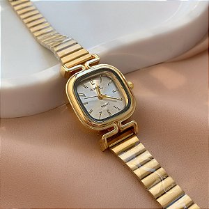 RELÓGIO MINIMALISTA QUADRADO DOURADO AÇO 316L⭐️