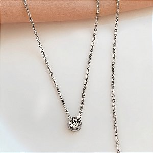 COLAR PONTO DE LUZ ZIRCÔNIA AÇO 316L⭐️