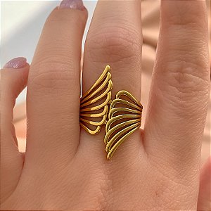 ANEL REGULÁVEL ASSAS OPOSTOS DOURADO AÇO 316L⭐️