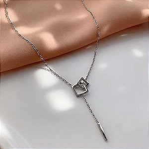 COLAR ESTILO GRAVATINHA QUADRADINHOS AÇO 316L⭐️