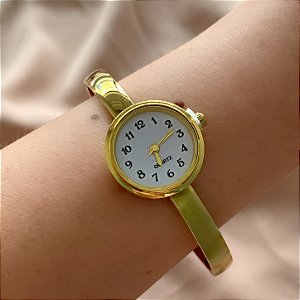 BRACELETE RELÓGIO REDONDO VINTAGE DOURADO AÇO 316L⭐️