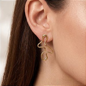 BRINCO ABSTRATO DELICADO DOURADO AÇO 316L⭐️