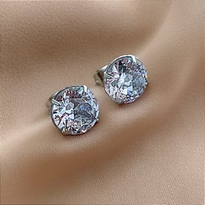 BRINCO PEDRA ZIRCÔNIA 10MM AÇO 316L⭐️