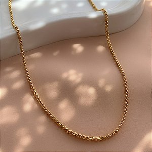 COLAR CORRENTE ELO PORTUGUÊS FINO DOURADO AÇO 316L⭐️