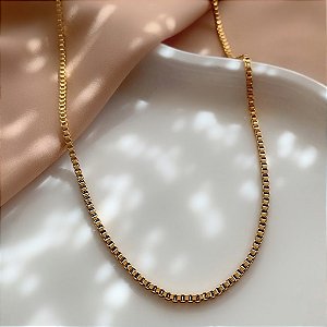 COLAR CORRENTE VENEZIANA FINO DOURADO AÇO 316L⭐️