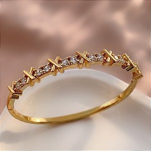 PULSEIRA/BRACELETE X PEDRAS ZIRCÔNIAS BIJU