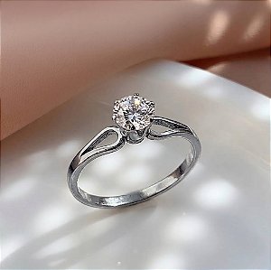 ANEL FIO GOTA SOLITÁRIO PEDRA ZIRCÔNIA AÇO 316L⭐️