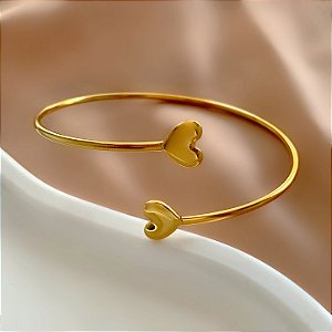 BRACELETE REGULÁVEL FIO CORAÇÃO DOURADO AÇO 316L PREMIUM⭐️