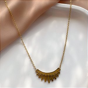 COLAR RAIOS SOLARES DOURADO AÇO 316L⭐️