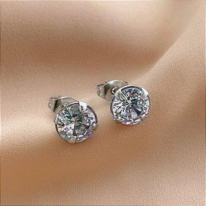 BRINCO PEDRA ZIRCÔNIA 6MM AÇO 316L⭐️