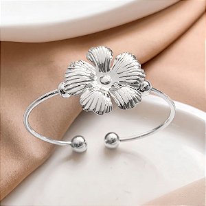 BRACELETE REGULÁVEL FLOR RISCADA AÇO 316L⭐️