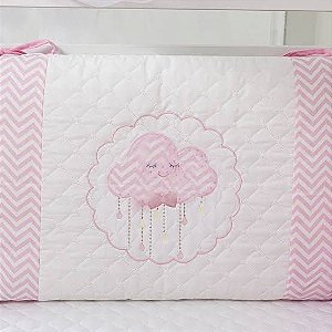 Kit de berço Tiquinho Baby nuvem - rosa 