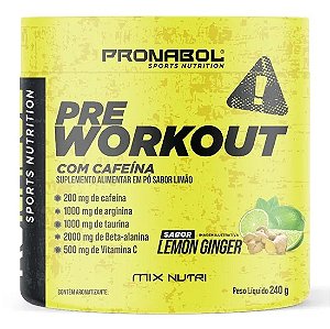 Pre-Workout Com Cafeina Lemon Ginger 240g - Pronabol