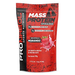 Mass Protein Morango Pouch 3kg - Pronabol