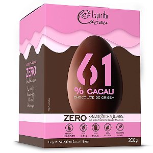 OVO DE CHOCOLATE 61% 200G ZERO - ESPIRITO CACAU
