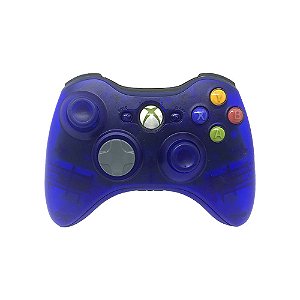Controle Microsoft sem fio Azul Transparente - Xbox 360