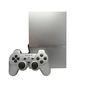 Console PlayStation 2 Slim Prata - Sony (DESBLOQUEADO 1.93)