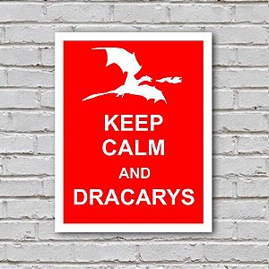 Placa de Parede Decorativa: Keep Calm and Dracarys