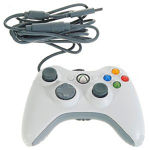 Controle Microsoft Branco Com Fio - Xbox 360