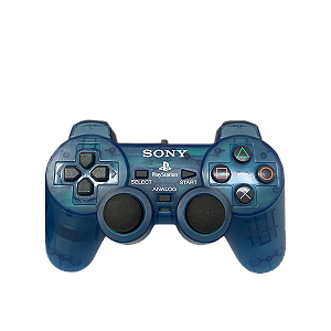 Controle Sony Dualshock 2 Azul Transparente - PS2