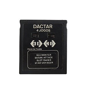 Jogo Dactar 4 em 1 Sea Monter / Shark Attack / Slot Racer / Star Voyager - Atari