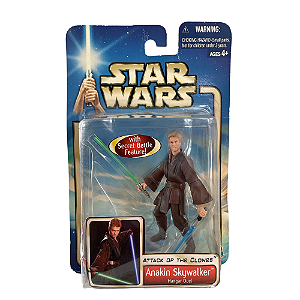 Action Figure Anakin Skywalker (Lightsaber Slashing Action - Star Wars: Attack of The Clones) - Hasbro