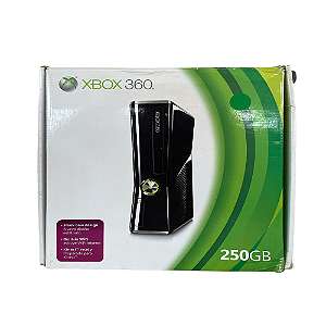 USADO - Xbox 360 Slim 250GB Black Piano - Microsoft