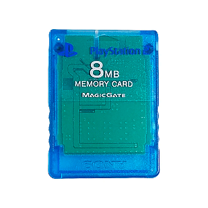 Memory Card 8MB Azul Transparente PS2 - MagicGate