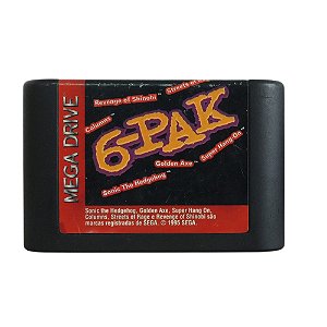 Jogo 6-Pak (Columns, Revenge of Shinobi, Street of Rage, Sonic The Hedgehog, Golden Axe e Super Hang-On) - Mega Drive