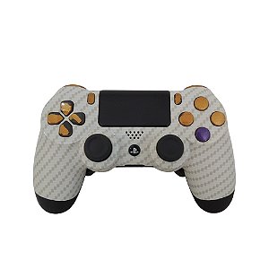 Controle Sony Dualshock 4 Branco Carbono sem fio (Personalizado) - PS4