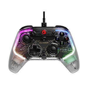 Controle com fio T4 Transparente Kaleid - Gamesir