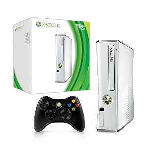 Console Xbox 360 Slim 4GB Branco - Microsoft (Barulho no Leitor)