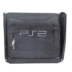 Case Preta para PS2 (Com Avarias no Zíper)