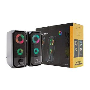 Caixa de Som Gamer Husky Gaming Storm, Preto, RBG Rainbow, 6W, USB - HGMK000