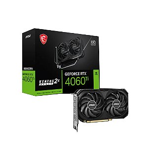 Placa de Vídeo Nvidia Geforce RTX 4060Ti Ventus 2x Black, 8GB OC, GDDR6 128-bits - MSI