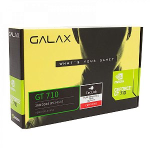 Placa de Vídeo Geforce Nvidia GT 710, 2GB, GDDR3, PCI-E 2.0, 64-bit – Galax