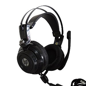 Headset Gamer H200 Com Fio, LED Azul, USB/P2, Preto - HP