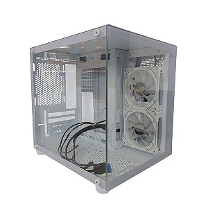 Gabinete Gamer GB1797 Branco, 2 Fans, Vidro, Mico-ATX/Mini ITX - Hayom