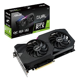 Placa de Vídeo Geforce Nvidia Dual Series RTX 3060 TI OC Edition, 8GB, V2, GDDR6, 256-bit - Asus