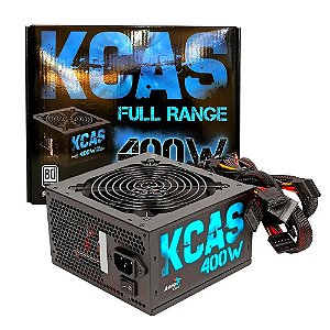 Fonte Kcas Full Range, 400w, 80 Plus White, ATX, Bivolt - Aerocool