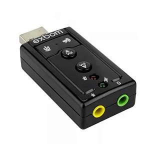 Adaptador de som USB 7.1 Canal Virtual - Exbom