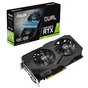 Placa de Vídeo Dual Series Nvidia Geforce RTX 2060 Evo, 12GB OC, GDDR6, 192-bit - Asus