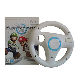 Jogo Mario Kart Wii + Volante - Wii (Japonês)