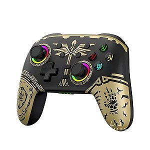 Controle Wireless Gaming S08, Preto, RGB - BSP